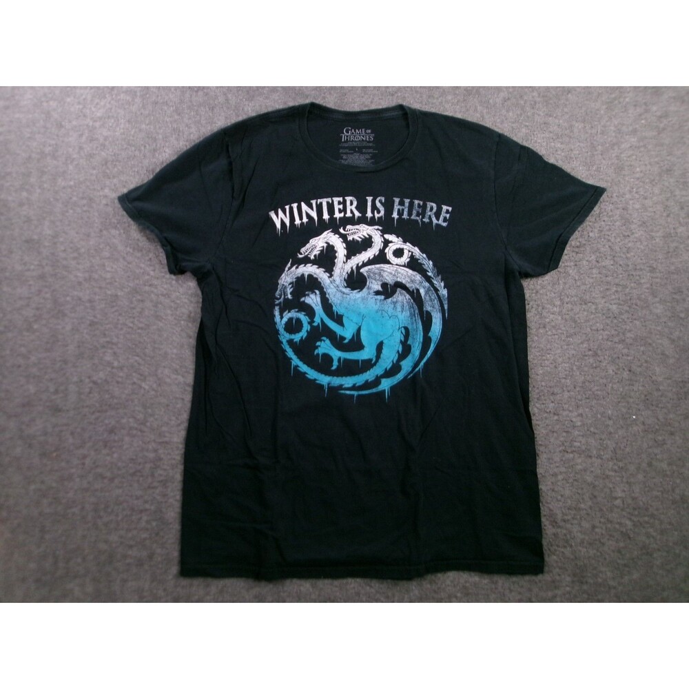 Game Of Thrones Shirt Mens Large Black Winter Is Here Daenerys Targaryen HBO